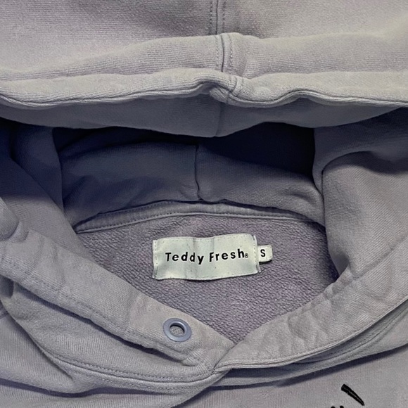 Teddy Fresh Love Face Purple Hoodie Sweatshirt Embroidered S - Picture 6 of 13